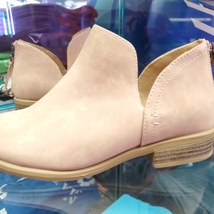 Blush pink velvet Ankle booties